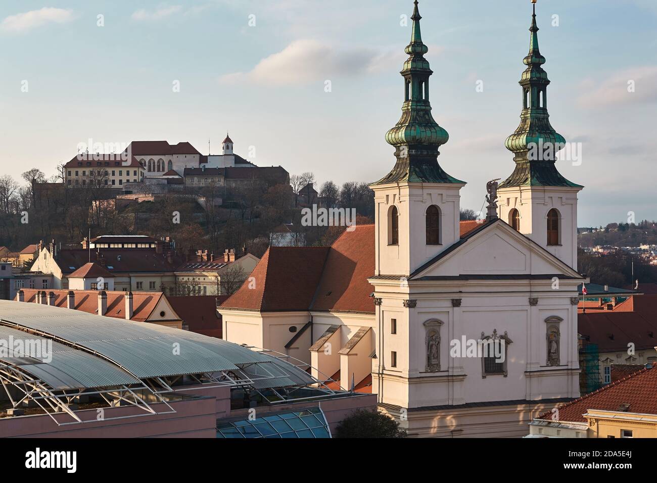 Vue panoramique du centre-ville de Brno Banque D'Images