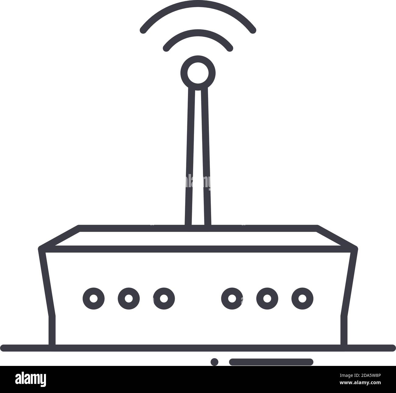 icône de routeur wifi 5g, illustration isolée linéaire, vecteur de ligne mince, panneau de conception web, symbole de concept de contour avec trait modifiable sur fond blanc. Illustration de Vecteur