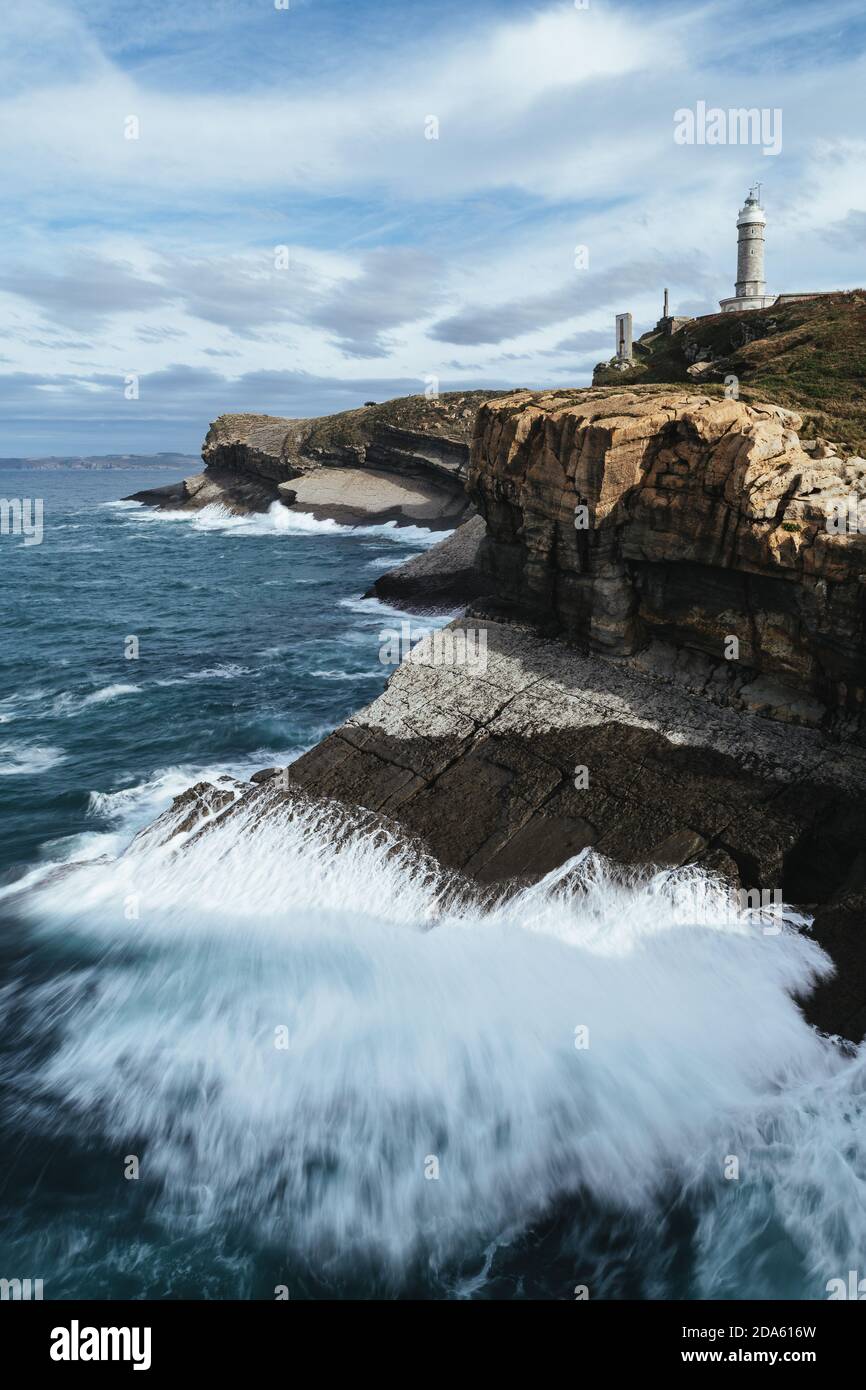 Phare de Cabo Mayor, Santander, Espagne Banque D'Images