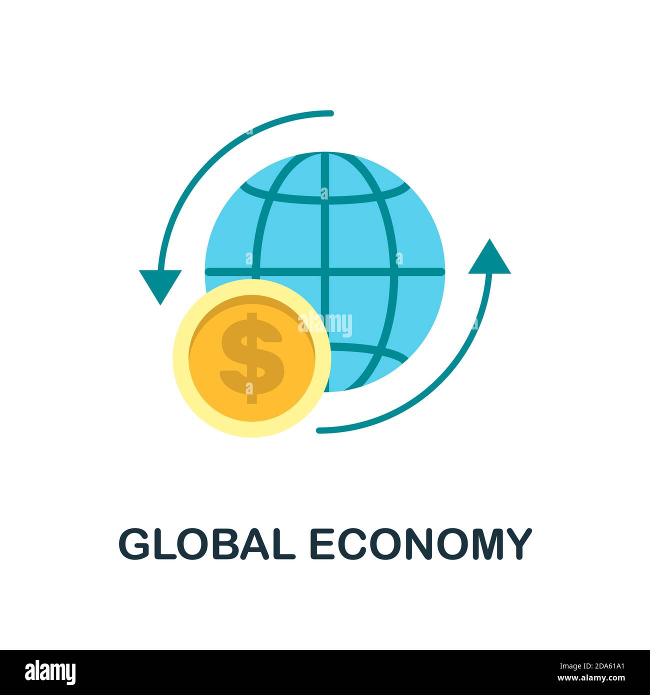 Icône économie mondiale. Élément simple de la collection économique. Icône Creative Global Economy pour la conception Web, les modèles, les infographies et bien plus encore Illustration de Vecteur