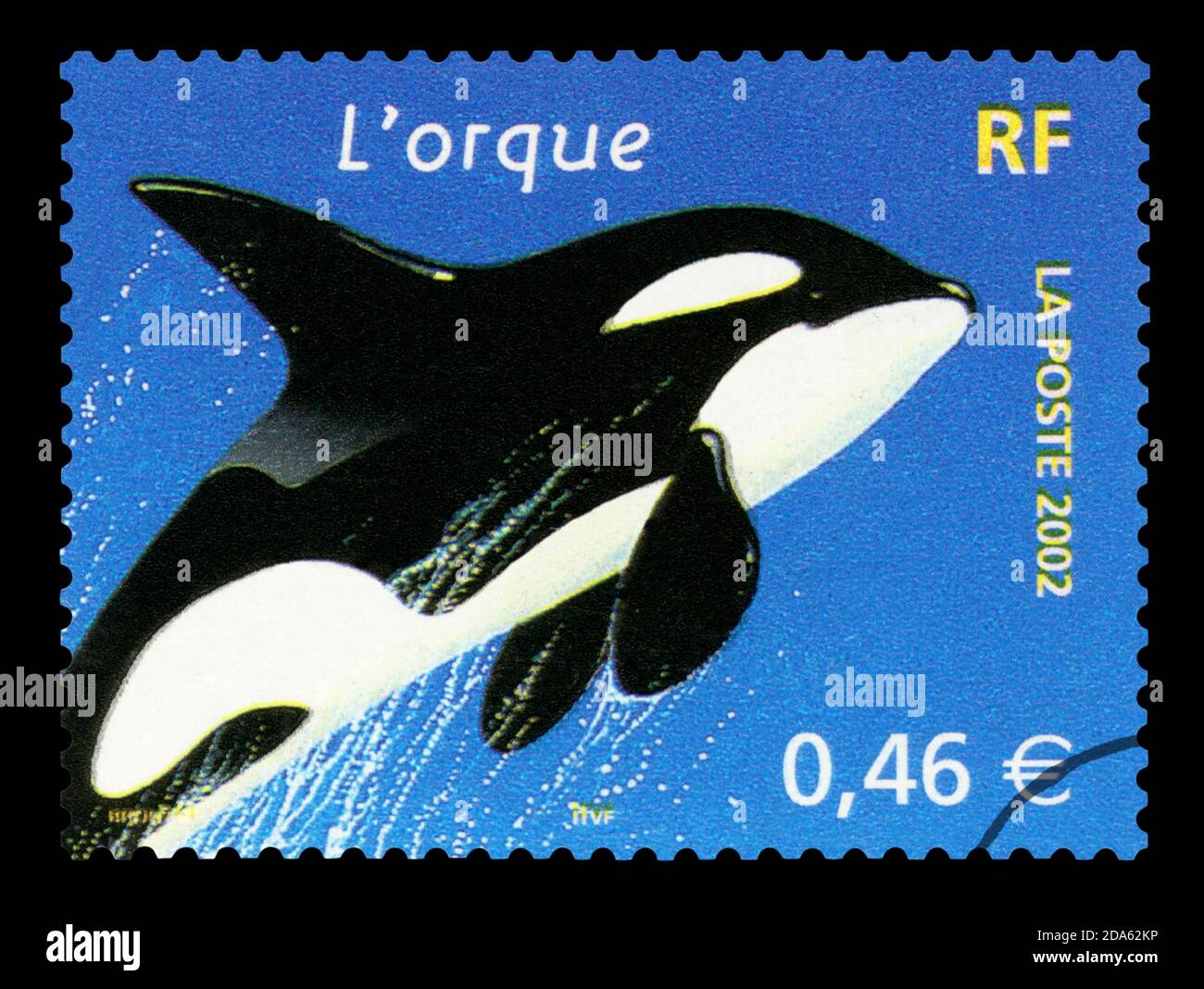 FRANCE - circa 2002 : timbre imprimé en France montre un orque , circa 2002 Banque D'Images