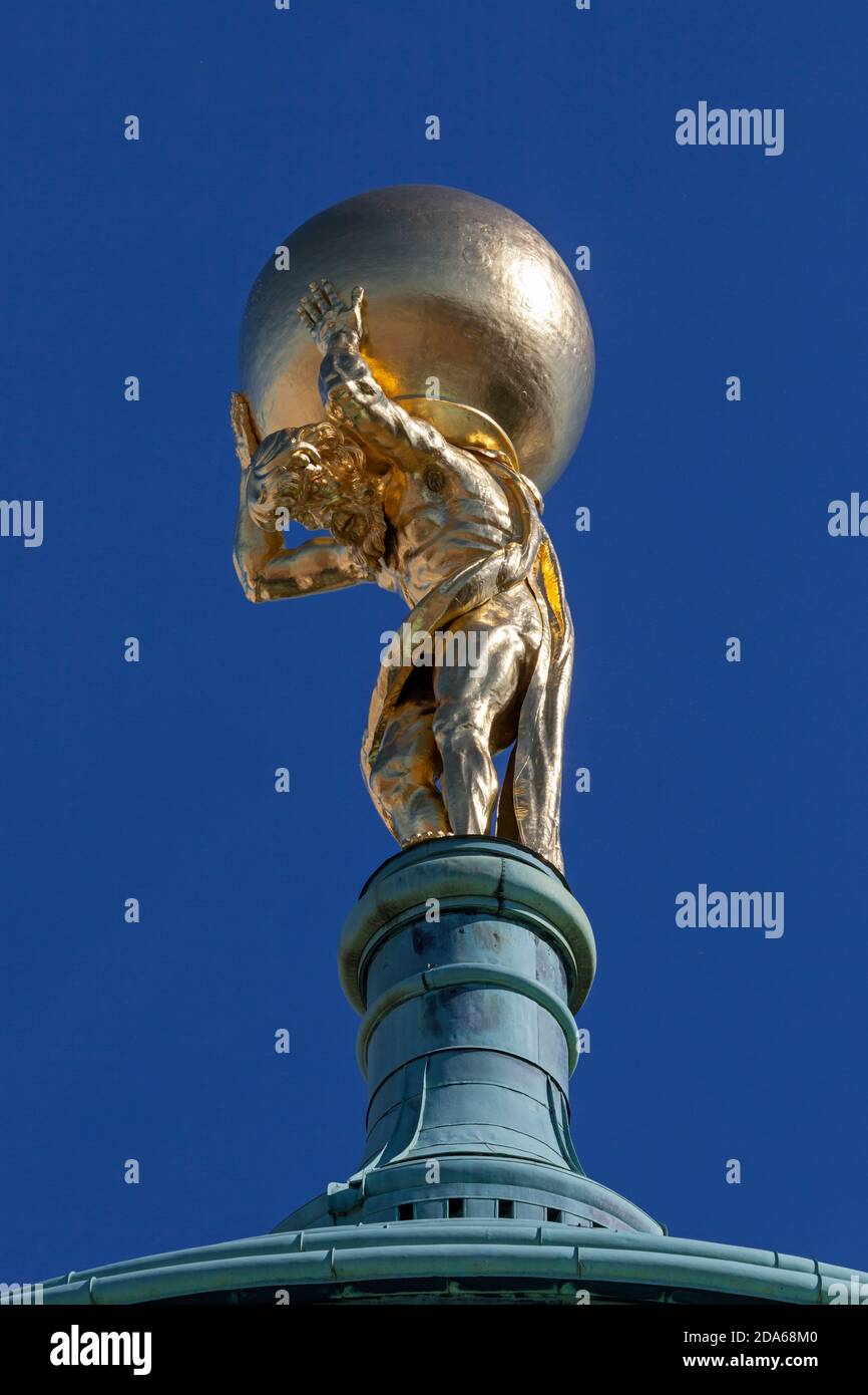 Géographie / Voyage, Allemagne, Brandebourg, Potsdam, Vergoldister atlas à l'ancienne mairie sur la vieille marke, Additional-Rights-Clearance-Info-not-available Banque D'Images