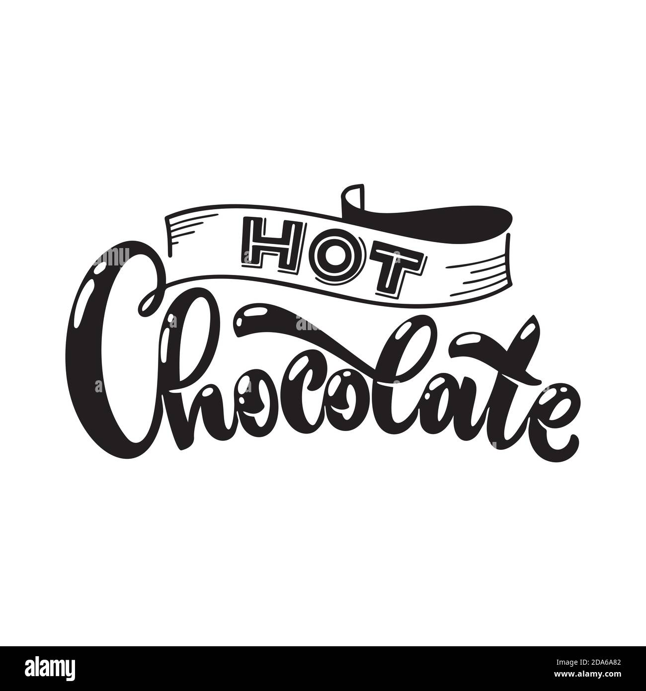 Chocolat chaud. Mot d'hiver de Noël composirion. Éléments de dessin vectoriel pour t-shirts, sacs, affiches, cartes, autocollants et menus Illustration de Vecteur Chocolat chaud. Mot d'hiver de Noël composirion. Éléments de dessin vectoriel pour t-shirts, sacs, affiches, cartes, autocollants et menus Illustration de Vecteur