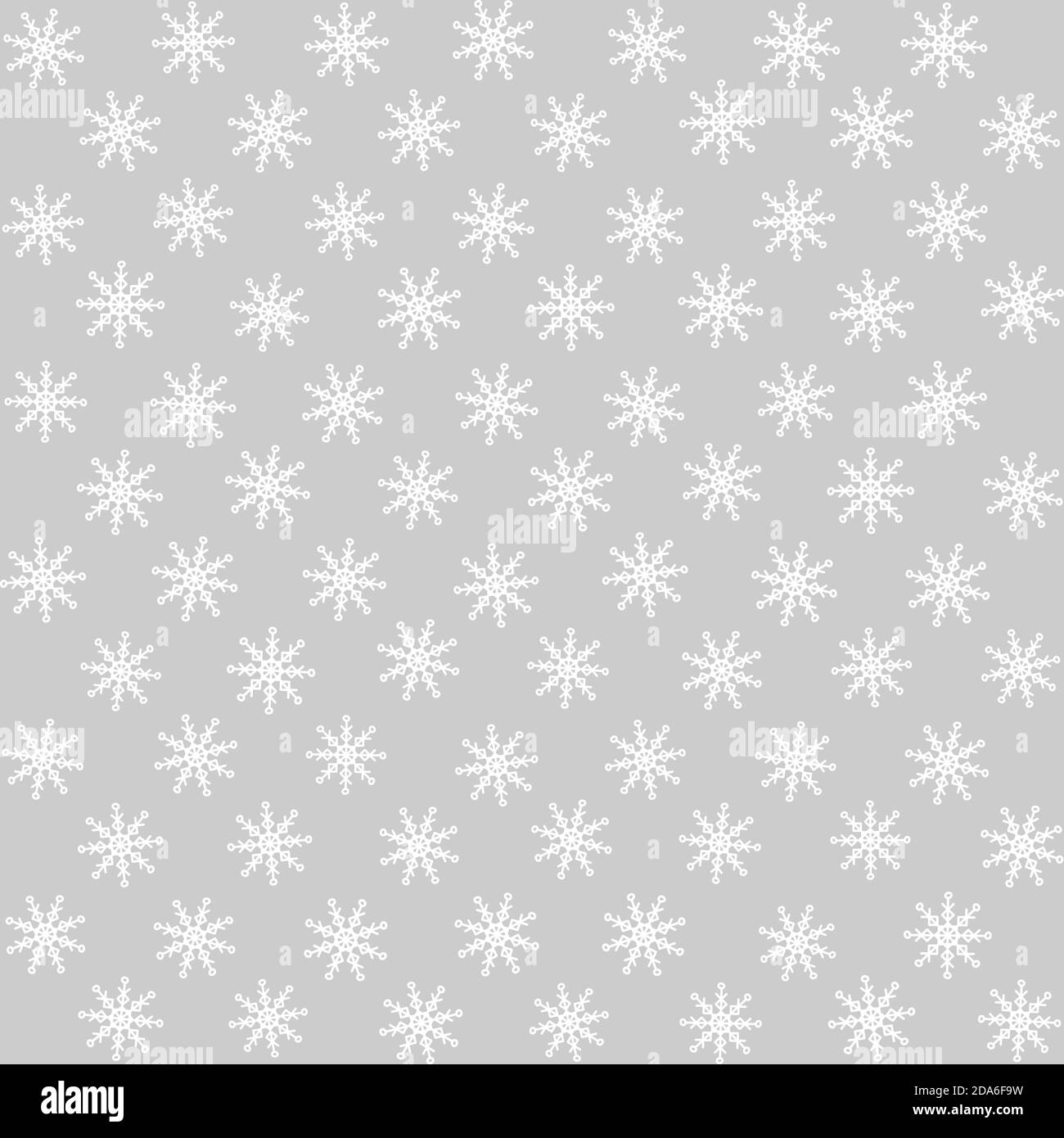 Flocons de neige de Noël à motif vectoriel sans couture isolés sur fond gris Illustration de Vecteur