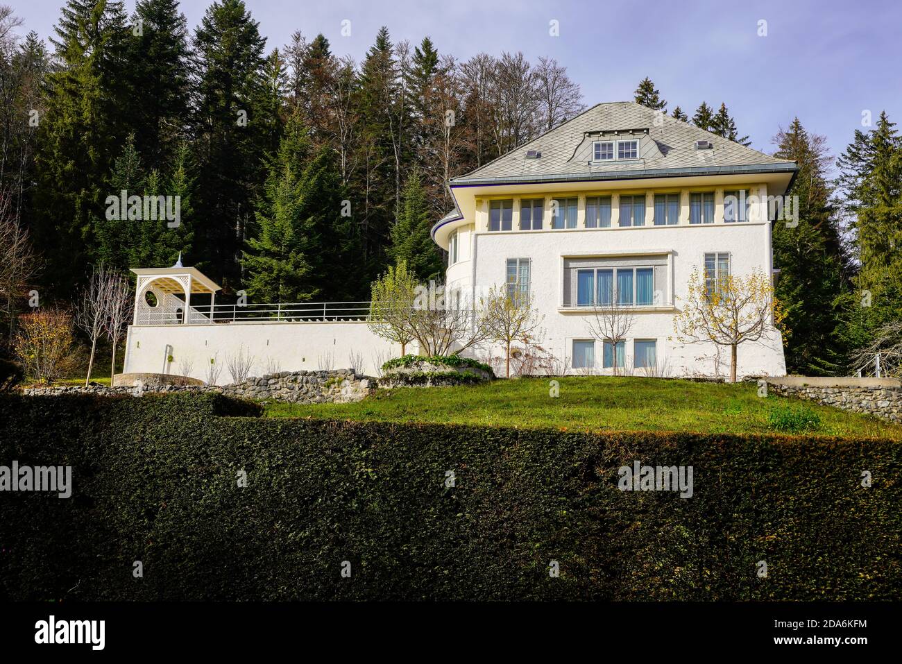 La Maison Blanche, villa conçue par l'architecte français-suisse le Corbusier, la Chaux-de-Fonds; canton de Neuchâtel, Suisse. Banque D'Images