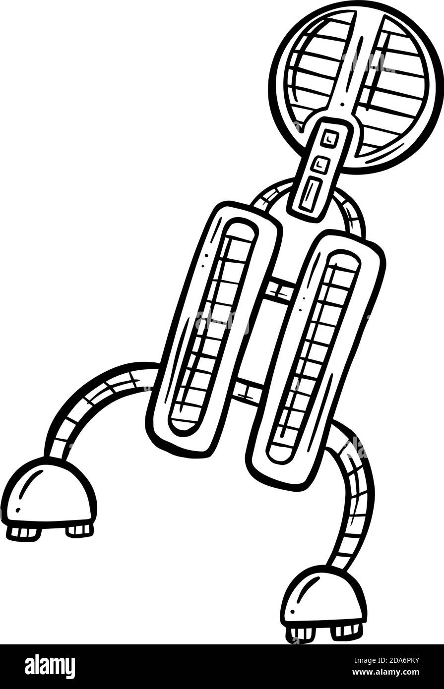Dessin animé robot Vector image personnage drôle Illustration de Vecteur