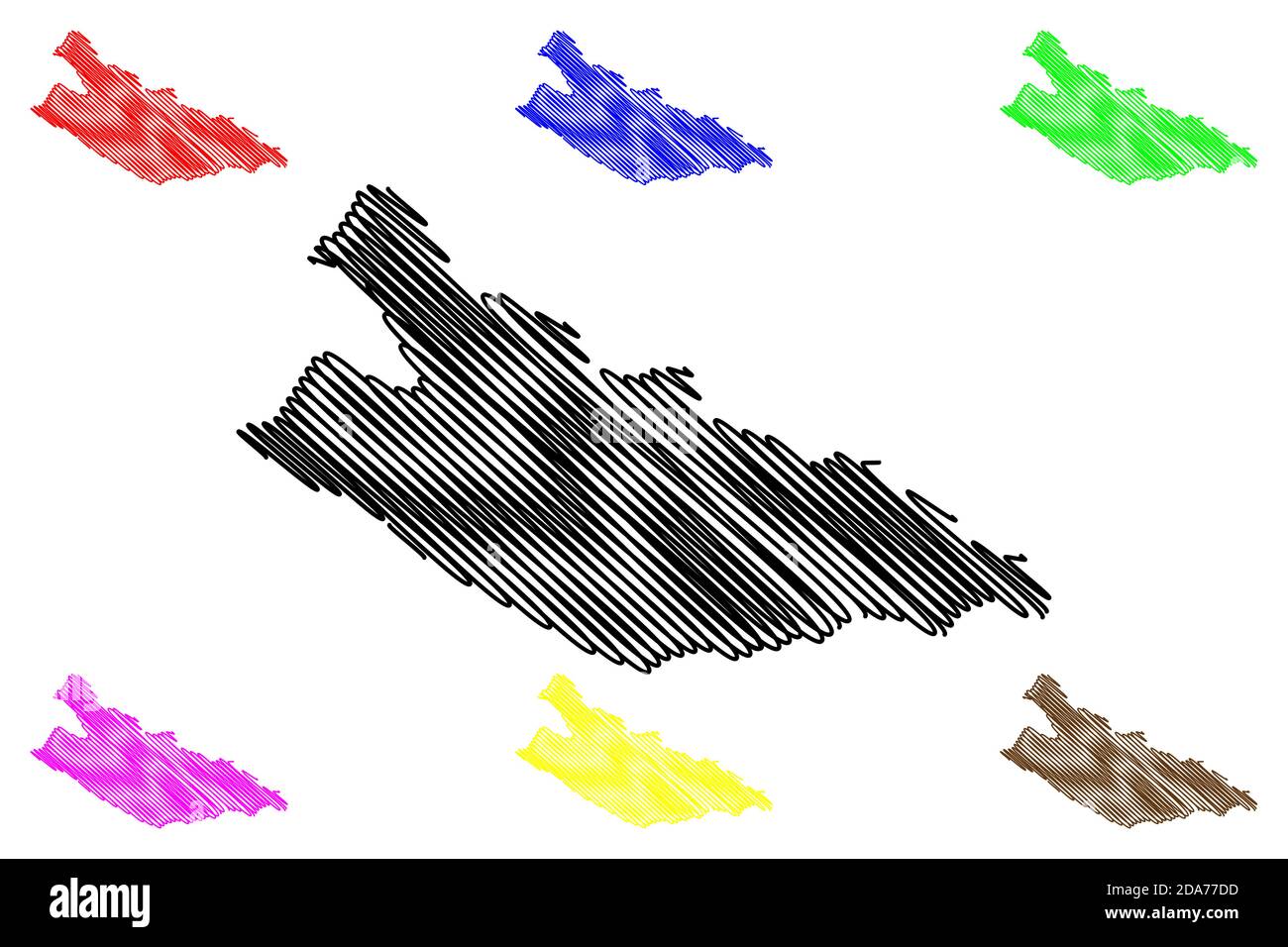 Ville de Ruiru (République du Kenya, comté de Kiambu) carte illustration vectorielle, schéma de gribouillage carte de la ville de Ruiru Illustration de Vecteur