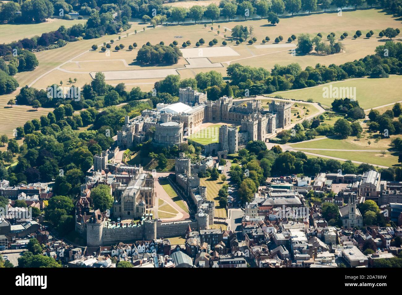 Vue aérienne du château de Windsor Banque D'Images