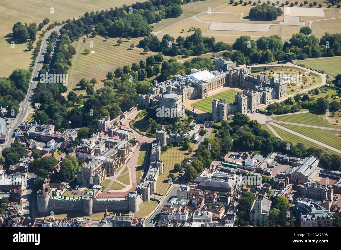 Vue aérienne du château de Windsor Banque D'Images