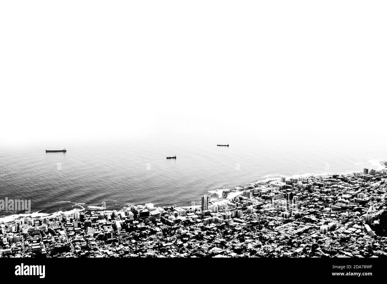 Vue de dessus sur la ville du Cap Banque D'Images