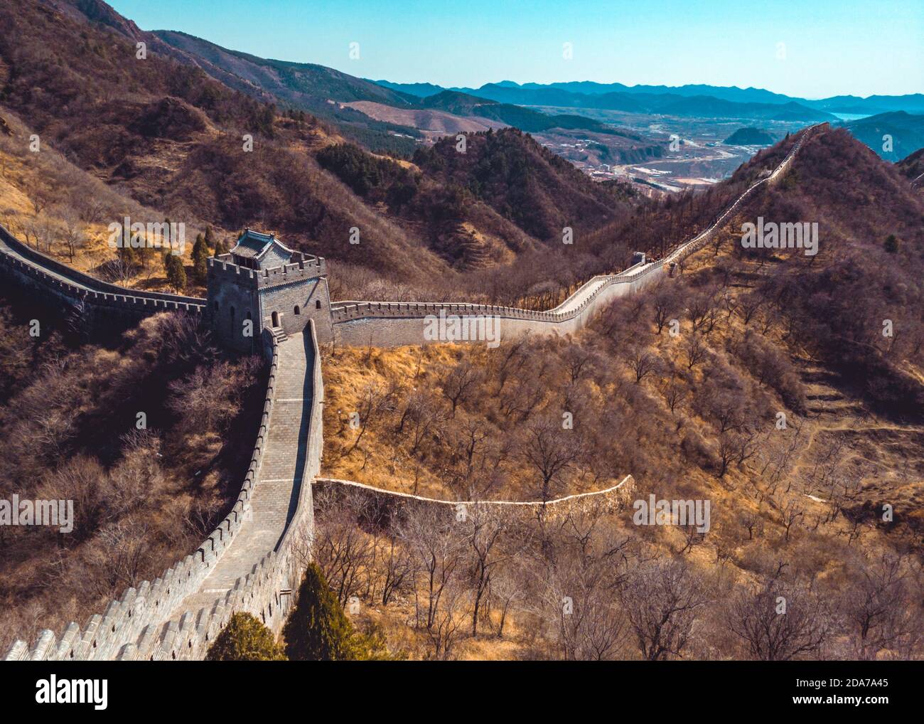 La Grande Muraille de Chine d’un drone Banque D'Images