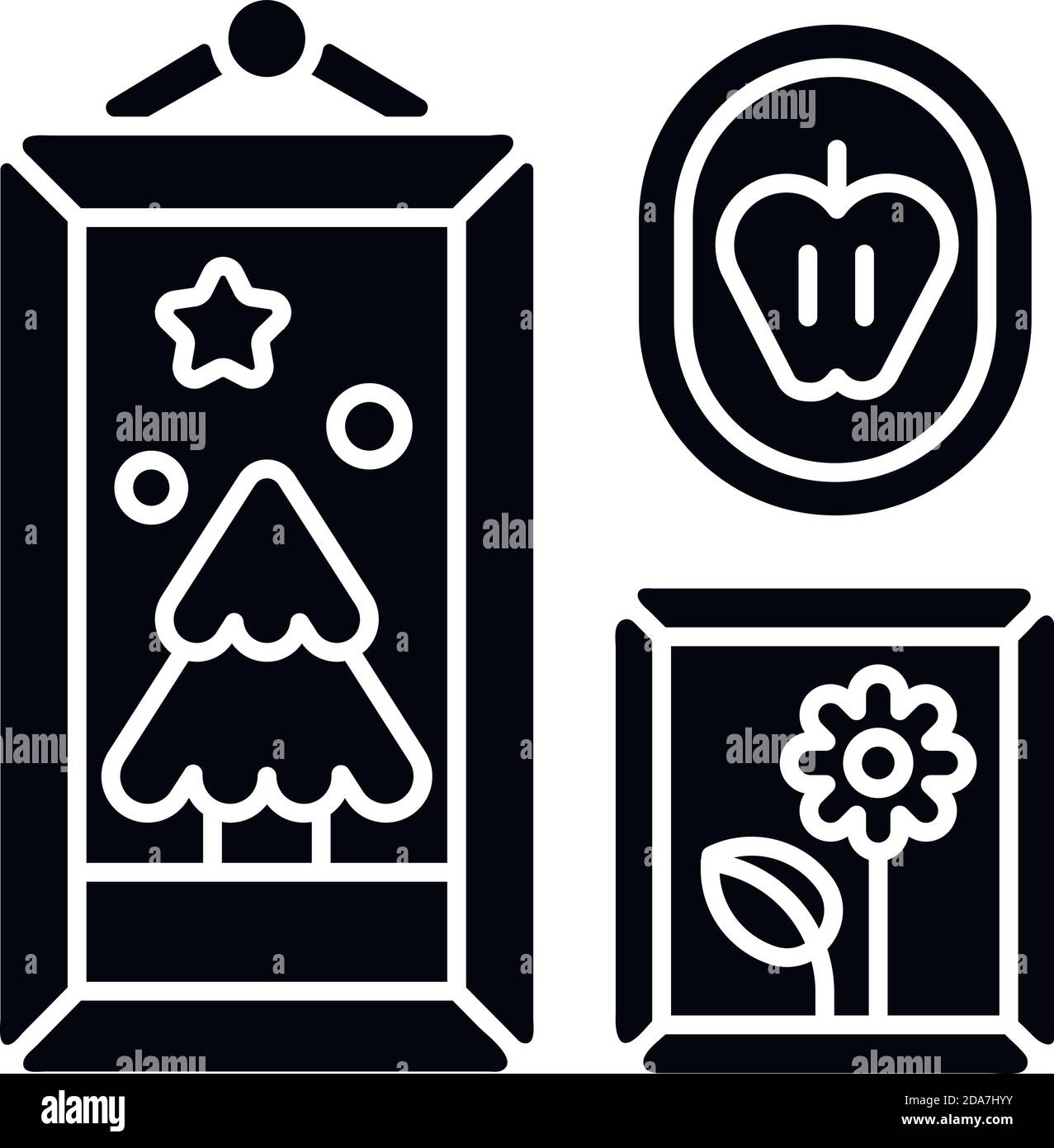 Cadre photo icône de glyphe noir Illustration de Vecteur