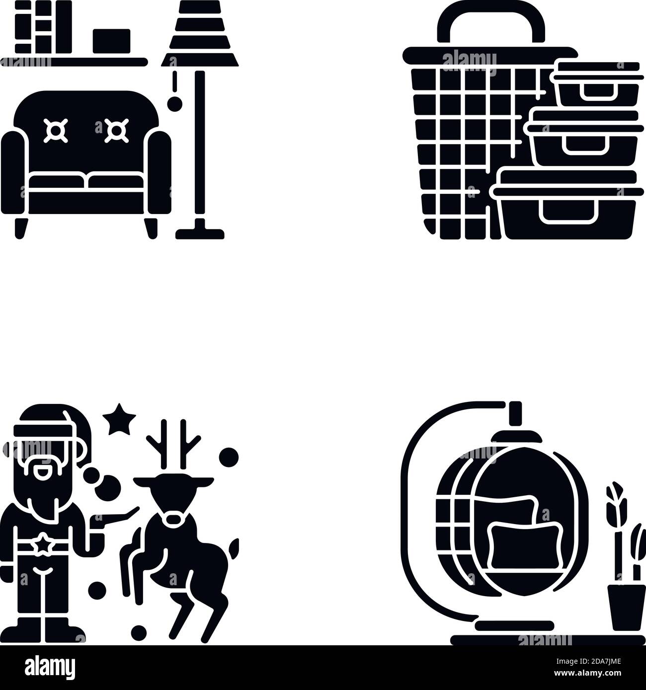 Décoration et mobilier icônes de glyphe noir sur l'espace blanc Illustration de Vecteur Décoration et mobilier icônes de glyphe noir sur l'espace blanc Illustration de Vecteur