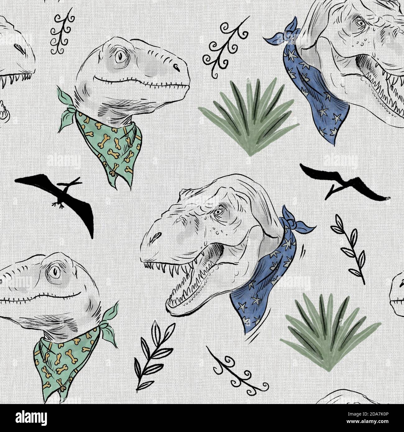 Motif dinosaure sans couture Banque D'Images