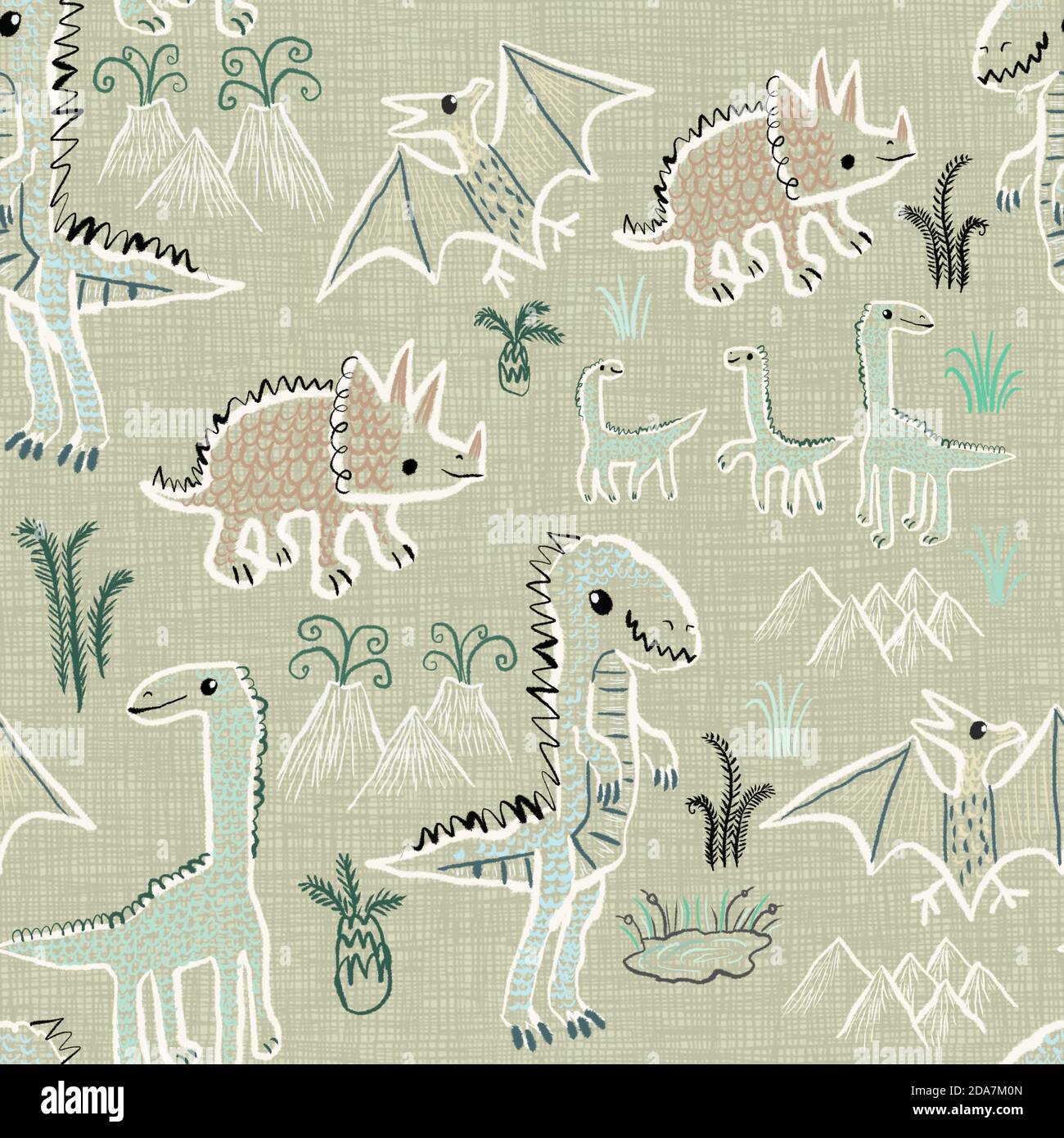 Motif dinosaure sans couture Banque D'Images