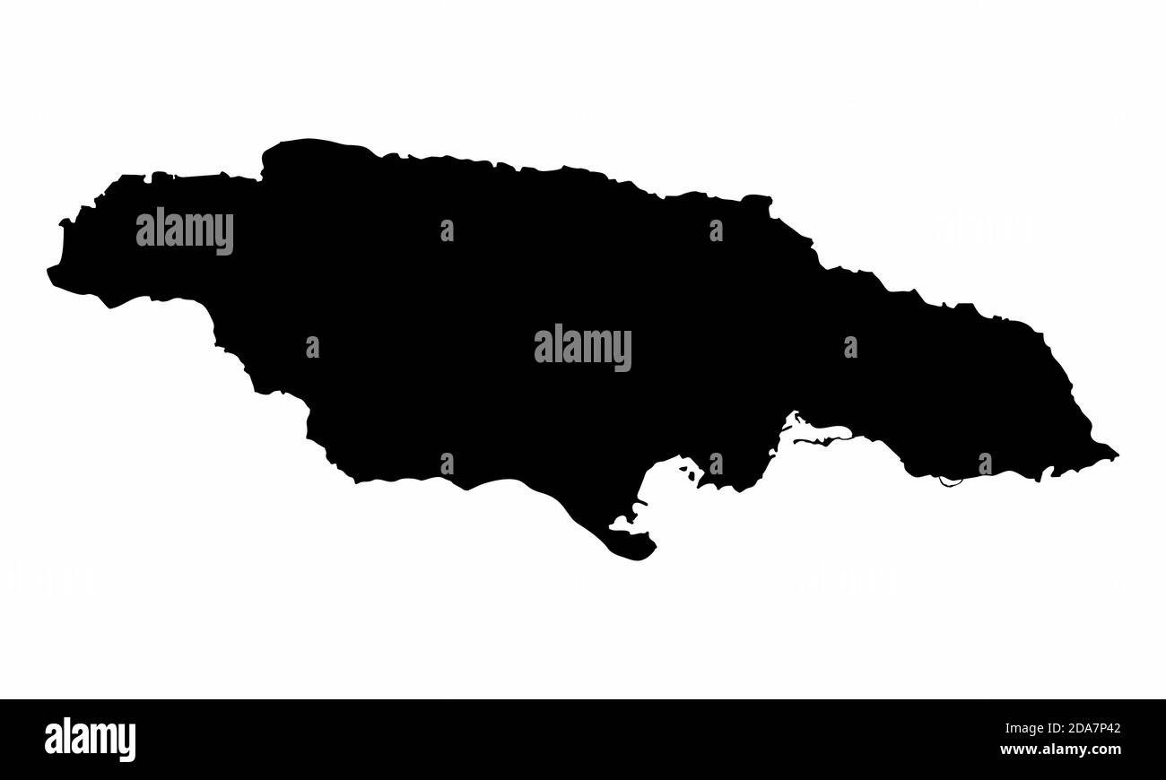 Carte de silhouette de la Jamaïque Illustration de Vecteur