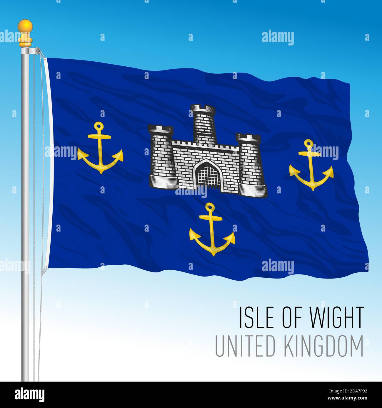 Drapeau officiel de l'île de Wight, Royaume-Uni, illustration vectorielle Illustration de Vecteur