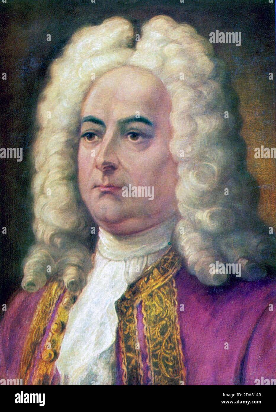 GEORGE FREDERICK HANDEL (1685-1759) compositeur baroque britannique d'origine allemande dans une illustration du XIXe siècle. Banque D'Images