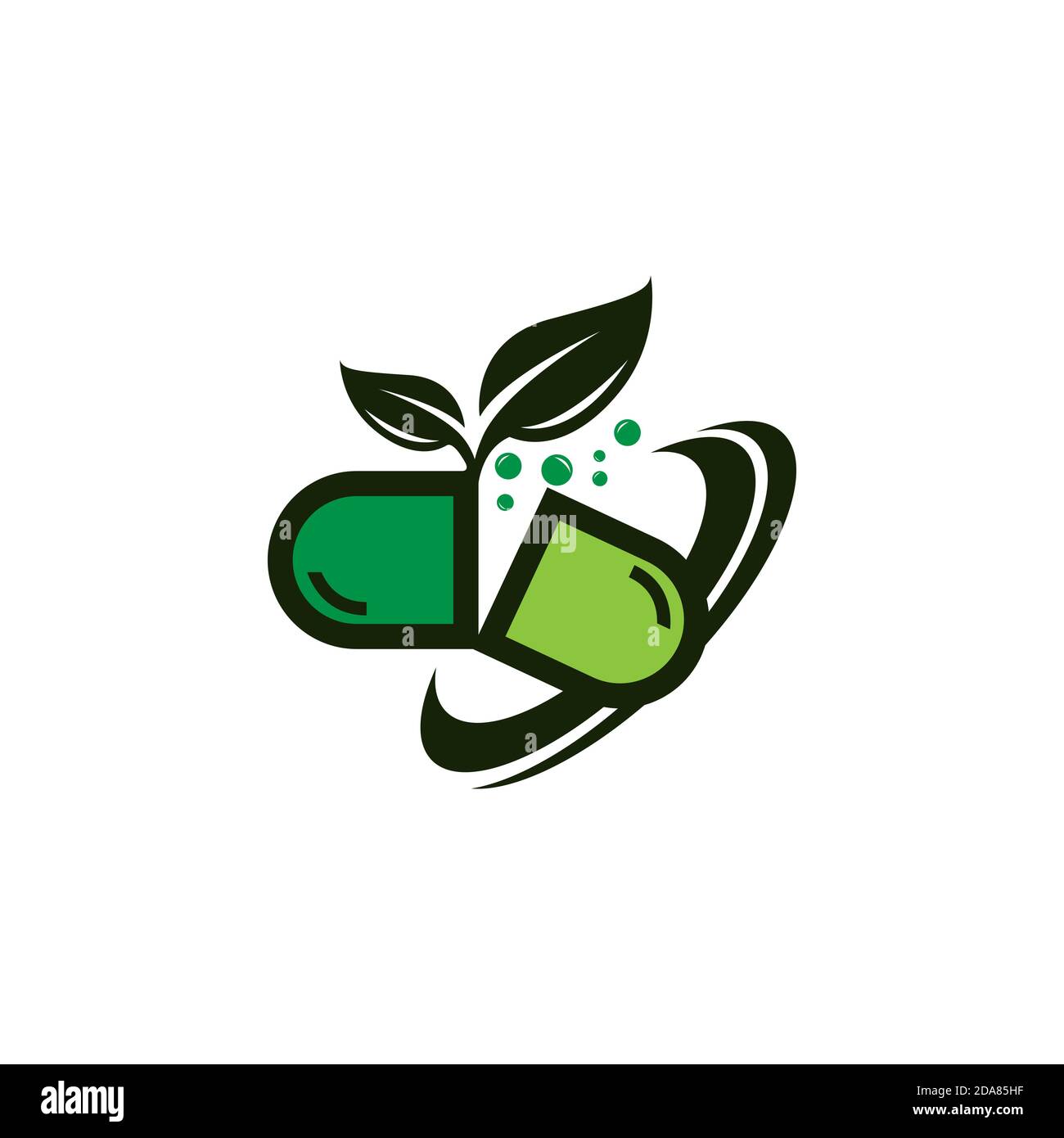 Tisane capsule pilule feuille médecine médicament logo vecteur icône télécharger.EPS 10 Illustration de Vecteur