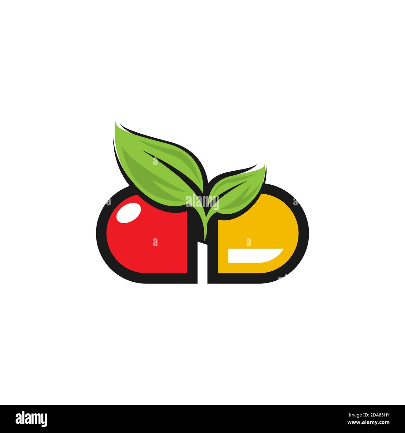 Tisane capsule pilule feuille médecine médicament logo vecteur icône télécharger.EPS 10 Illustration de Vecteur