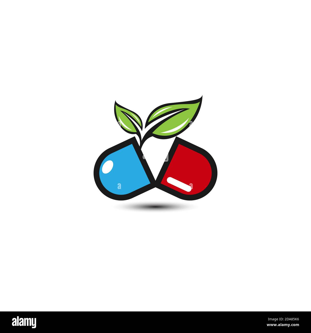 Tisane capsule pilule feuille médecine médicament logo vecteur icône télécharger.EPS 10 Illustration de Vecteur