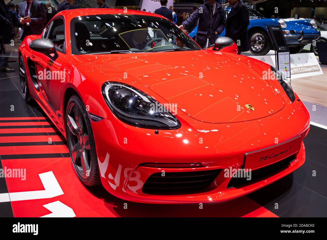 Porsche 718 Cayman T voiture de sport au 89e salon international de l'automobile de Genève. Genève, Suisse - 6 mars 2019. Banque D'Images