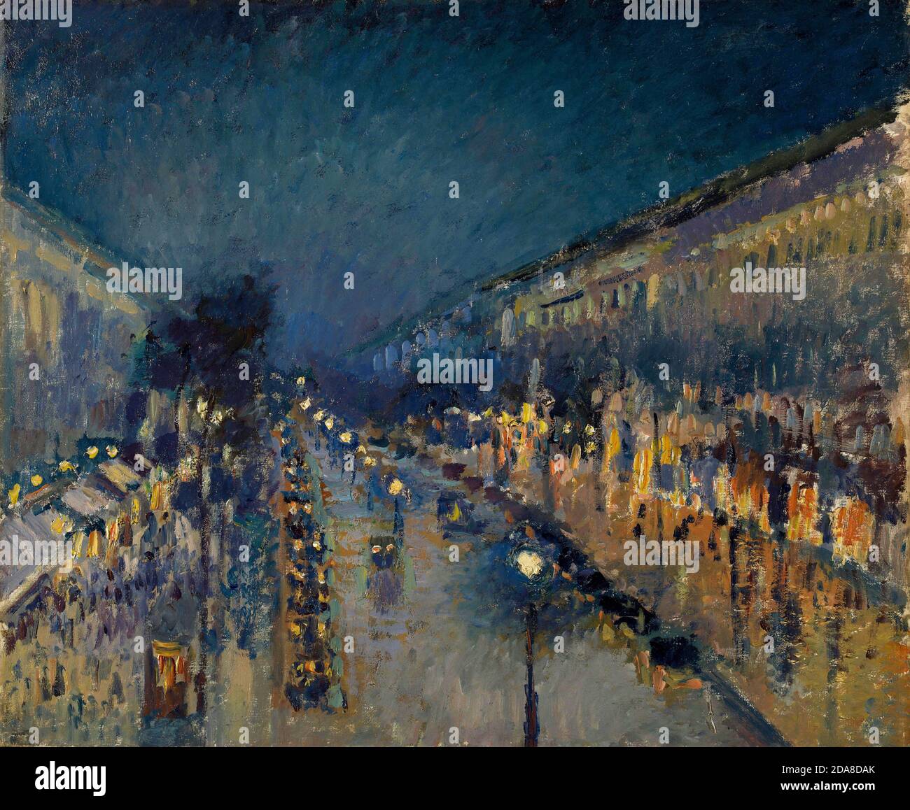 Le boulevard Montmartre la nuit, 1897 par Camille Pissarro Banque D'Images