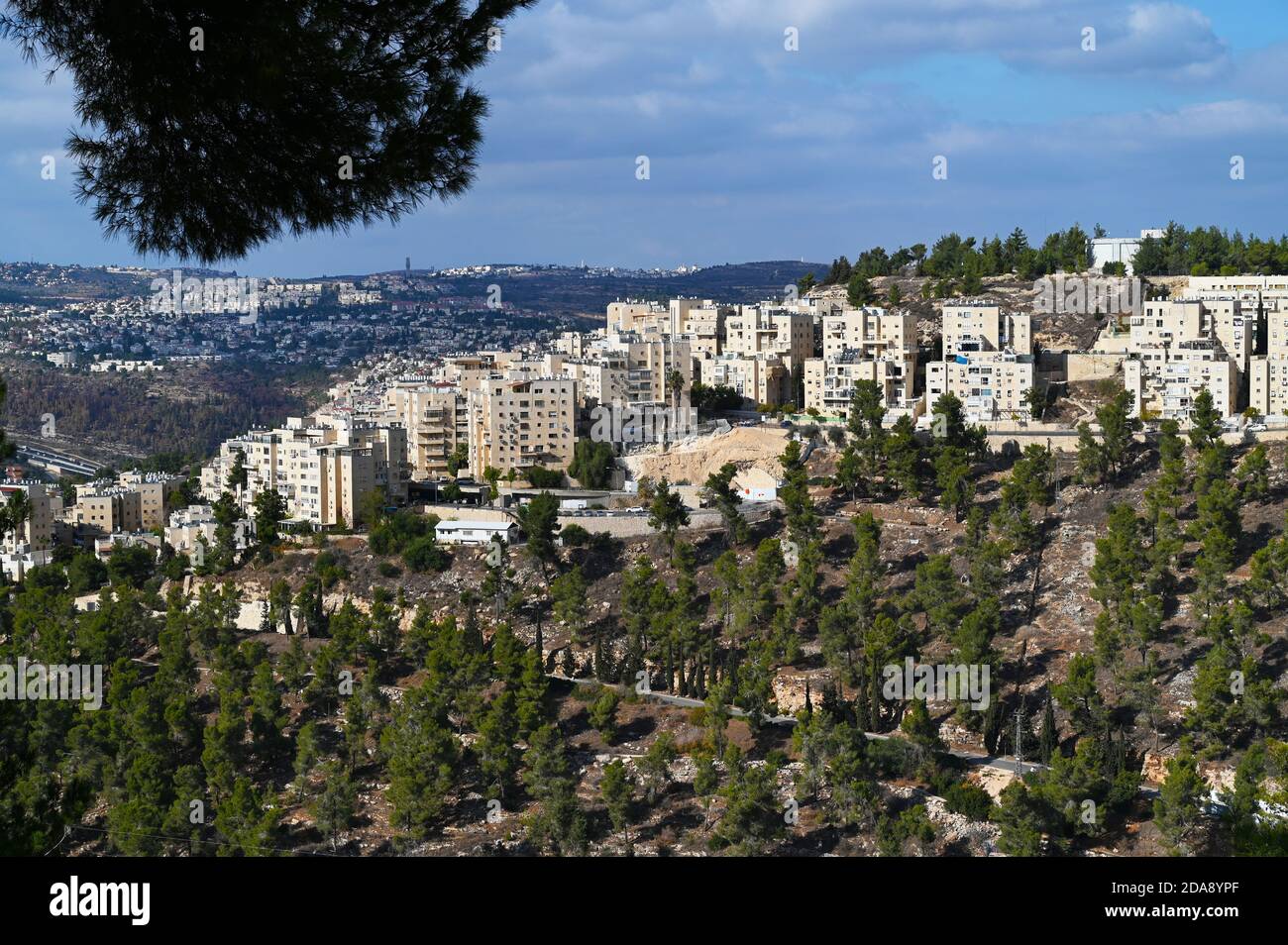 Vue panoramique sur le quartier de Har Nof Banque D'Images