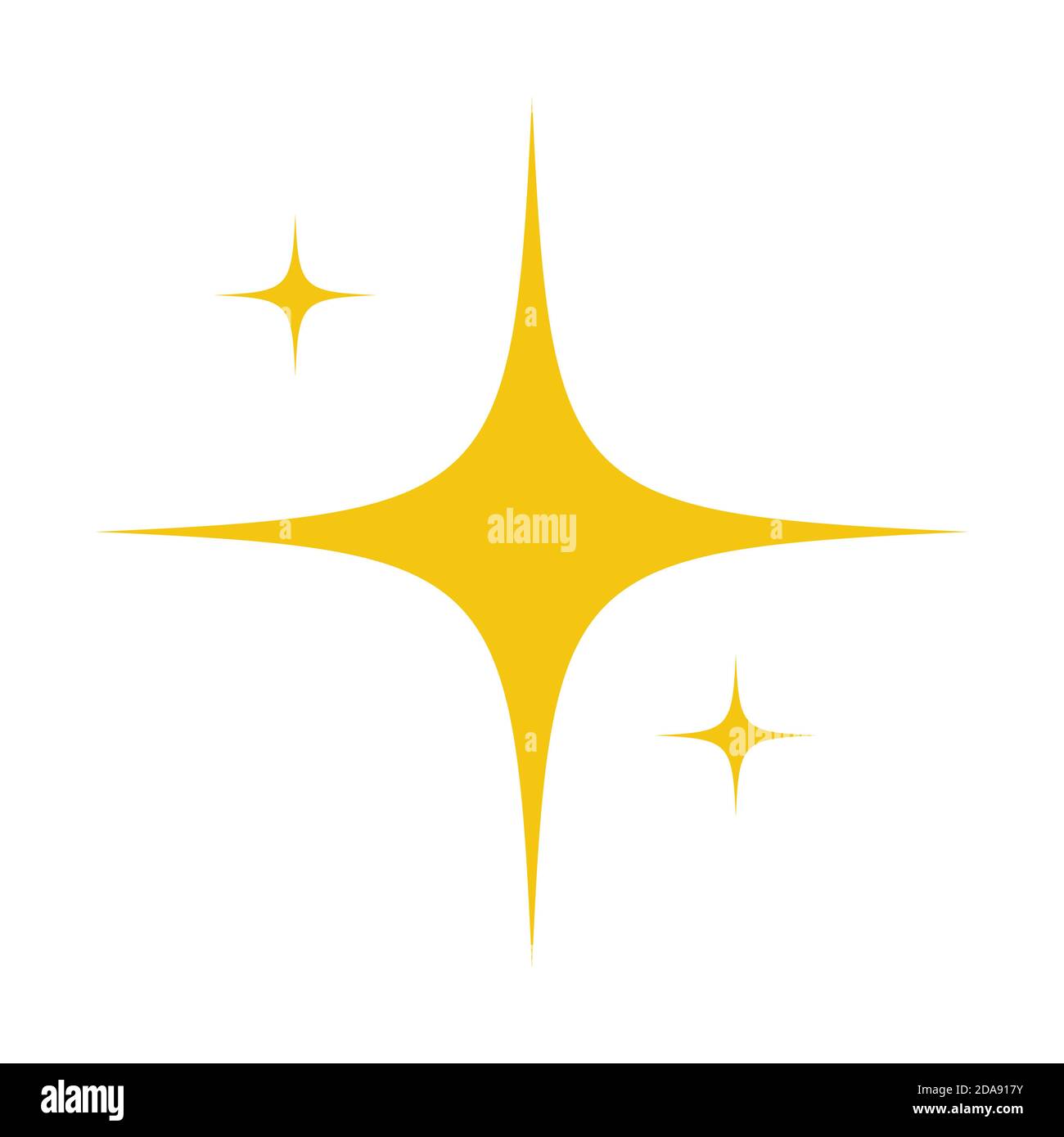 Jaune original étoiles brillantes icône étincelante. Étoile lumineuse. Illustration Banque D'Images