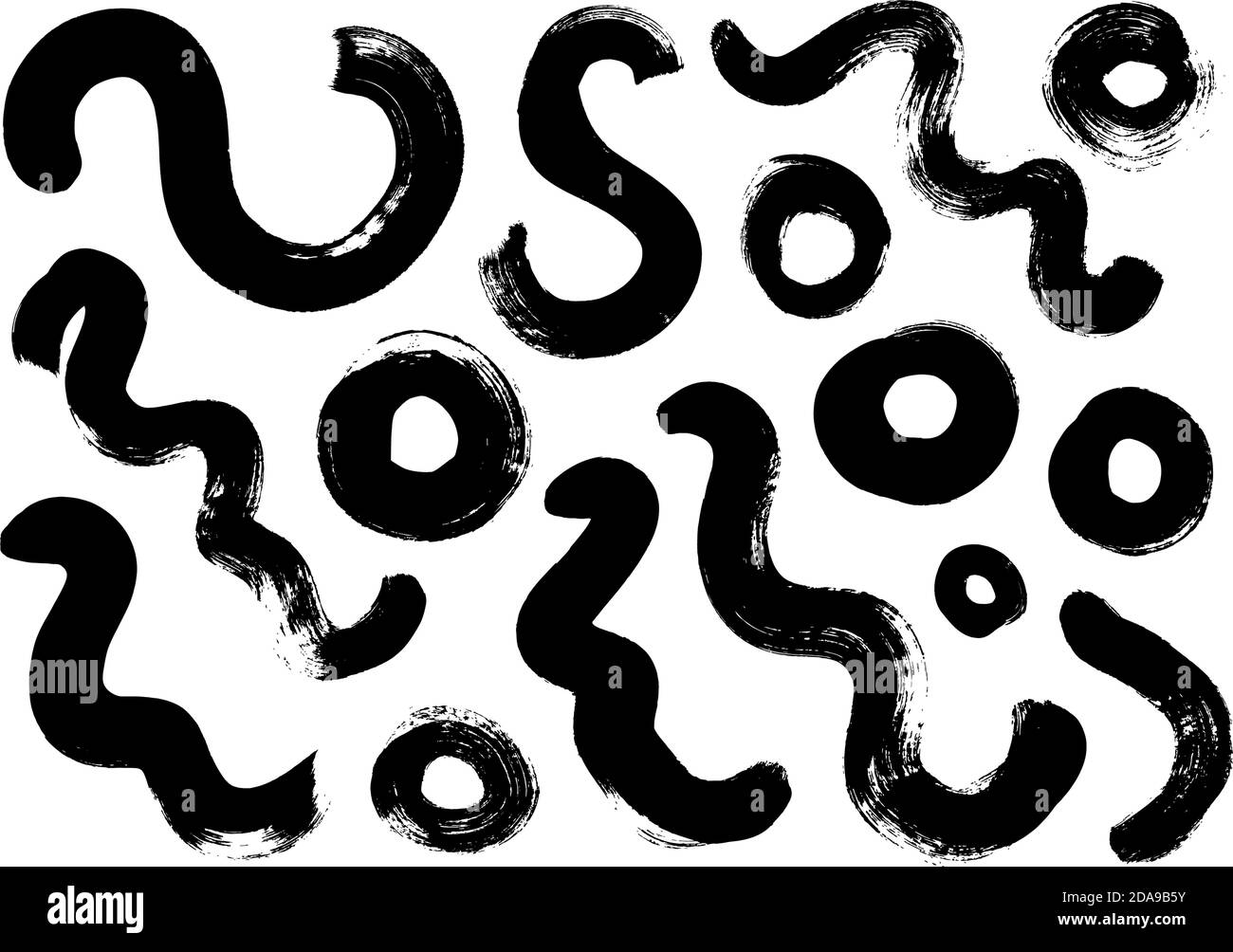 Jeu d'illustrations vectorielles de traits de pinceau noirs Illustration de Vecteur