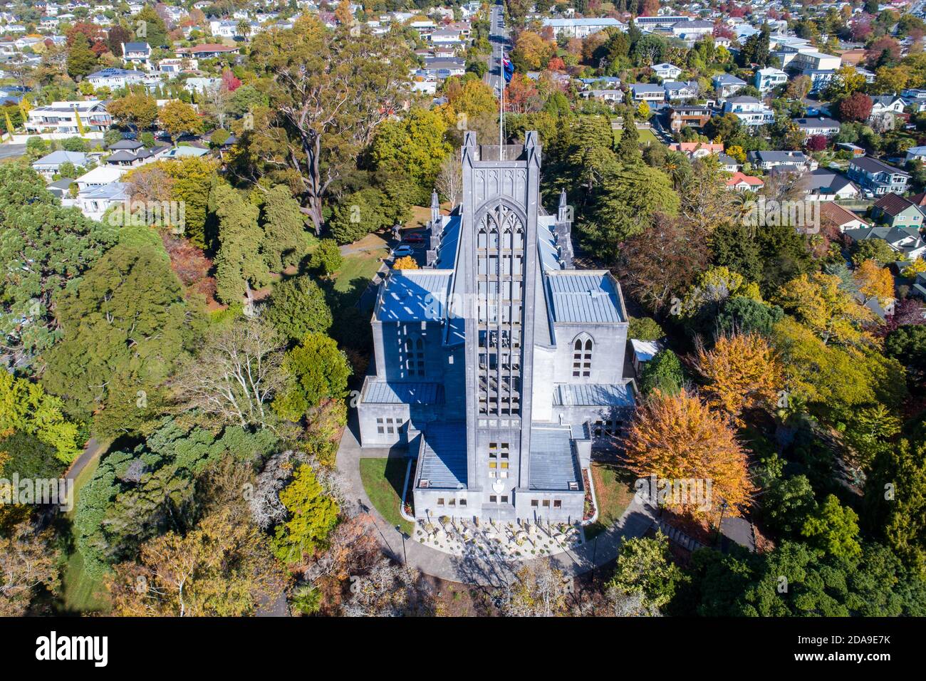 Nelson Cathedral, Nouvelle-Zélande, vue sur les drones Banque D'Images