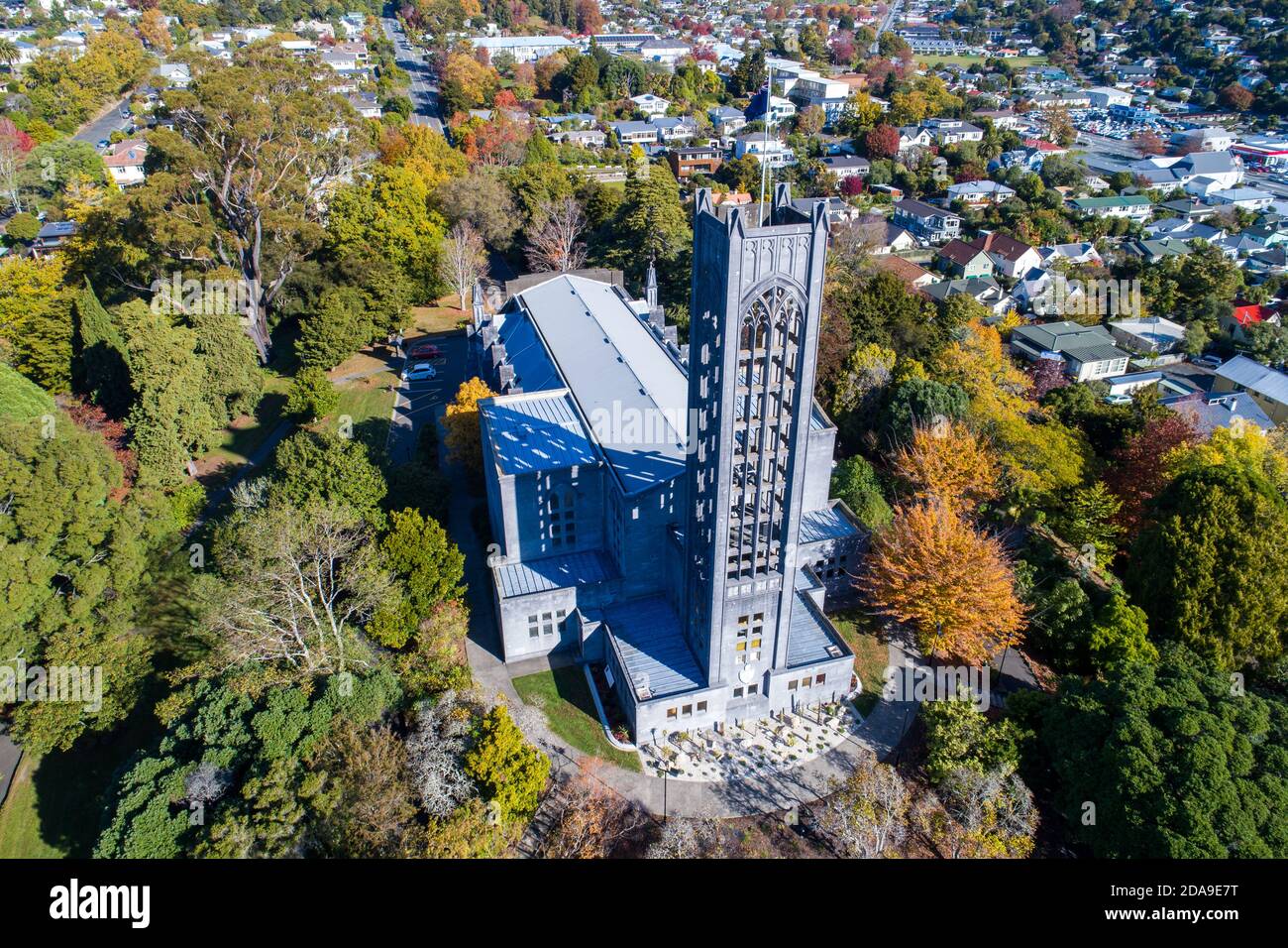 Nelson Cathedral, Nouvelle-Zélande, vue sur les drones Banque D'Images