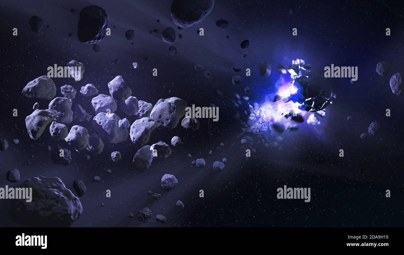 Météorites. Image d'espace profond, science fiction fantasy. Éléments de cette image fournis par la NASA Banque D'Images