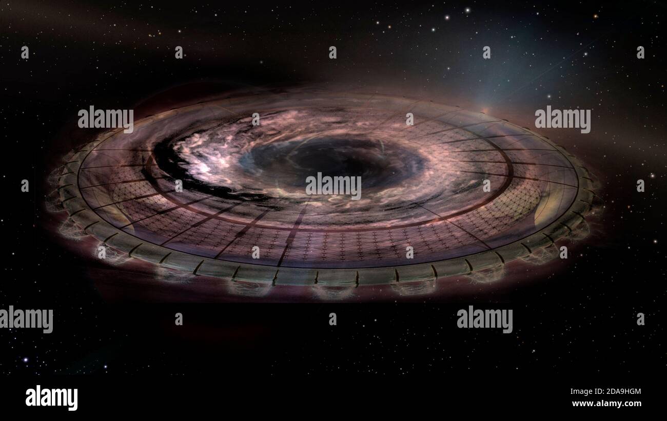 Objet volant non identifié OVNI dans l'espace. Science image de fiction concept de l'ufologie et de la vie hors de la planète Terre. Éléments de cette image fournit Banque D'Images