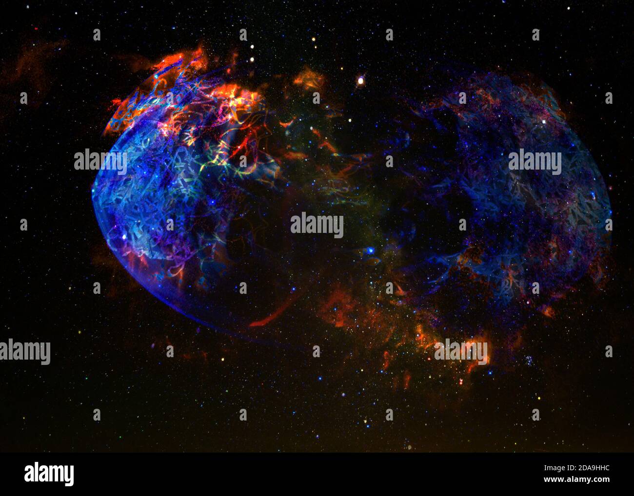 La planète explose dans l'espace. Éléments de cette image fournis par la NASA Banque D'Images
