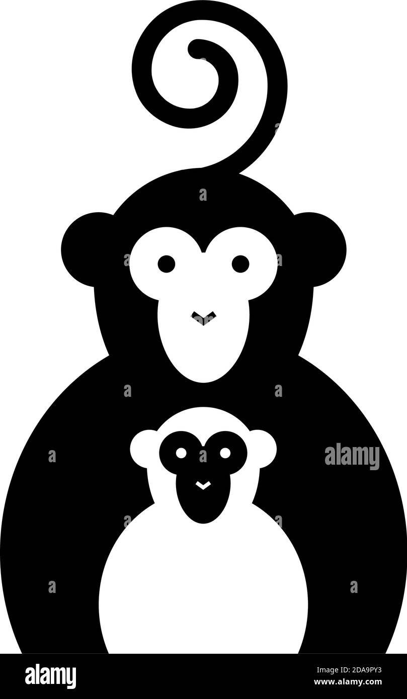 Vecteur signe deux singes Illustration de Vecteur