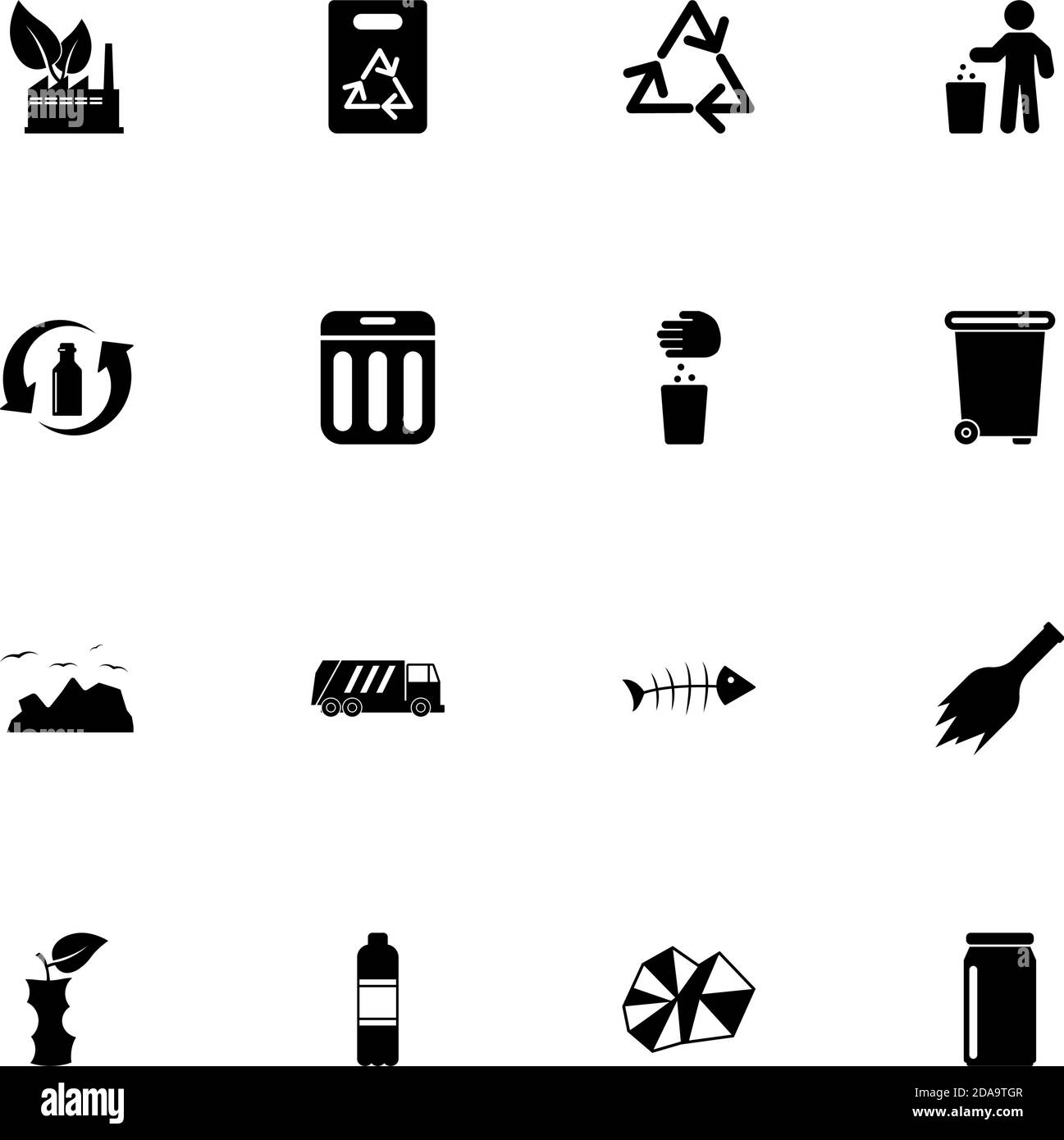 Icône poubelle - développer à n'importe quelle taille - changer à n'importe quelle couleur. Perfect Flat Vector contient des icônes telles que le recyclage, les déchets, les aliments, les déchets, les déchets, le plastique, Illustration de Vecteur