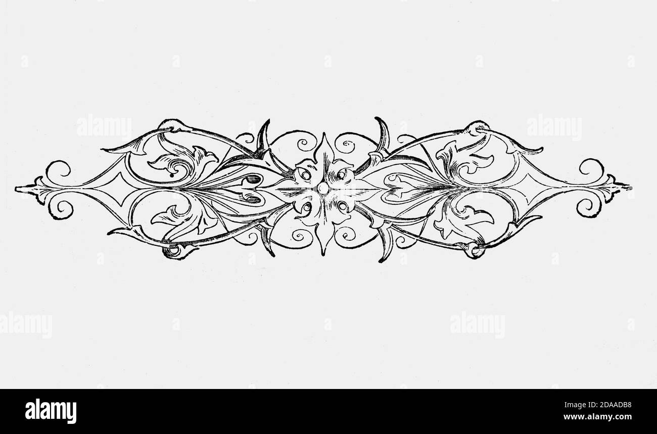 L'espace entre les paragraphes d'une rupture de section est parfois accompagné de symboles ornementaux. Un tel dispositif typographique peut être spécifiquement appelé dinkus, symbole de saut d'espace, séparateur de paragraphe, séparateur de paragraphe, séparateur horizontal, saut de pensée, ou comme un exemple de filigrane ou de fleuron. Les sauts de section ornementaux peuvent être créés à l'aide de glyphes, de lignes de lozenges, de dingbats ou d'autres symboles divers. Banque D'Images