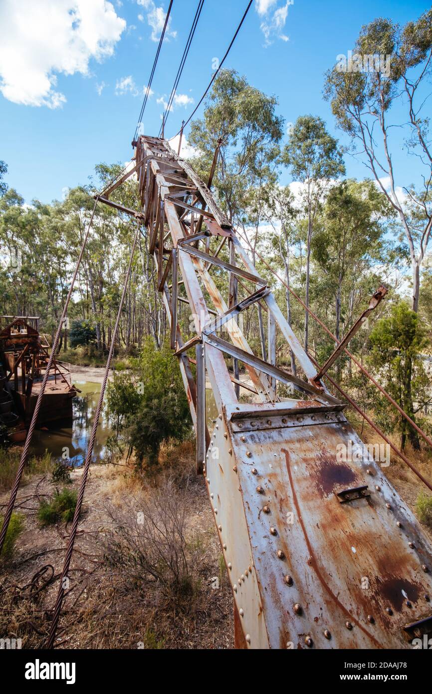 Site historique de Dradge et Dragline en Australie Banque D'Images