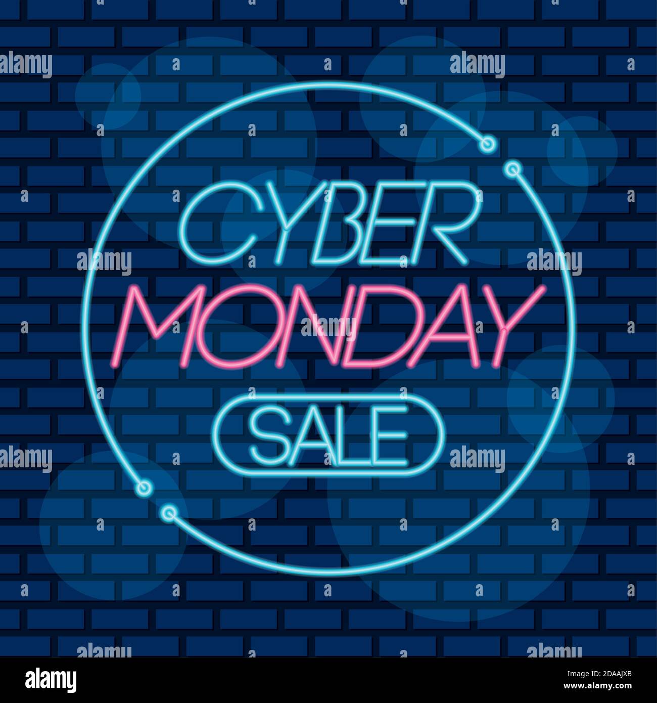 cyber monday solde néon circulaire étiquette vector illustration design Illustration de Vecteur