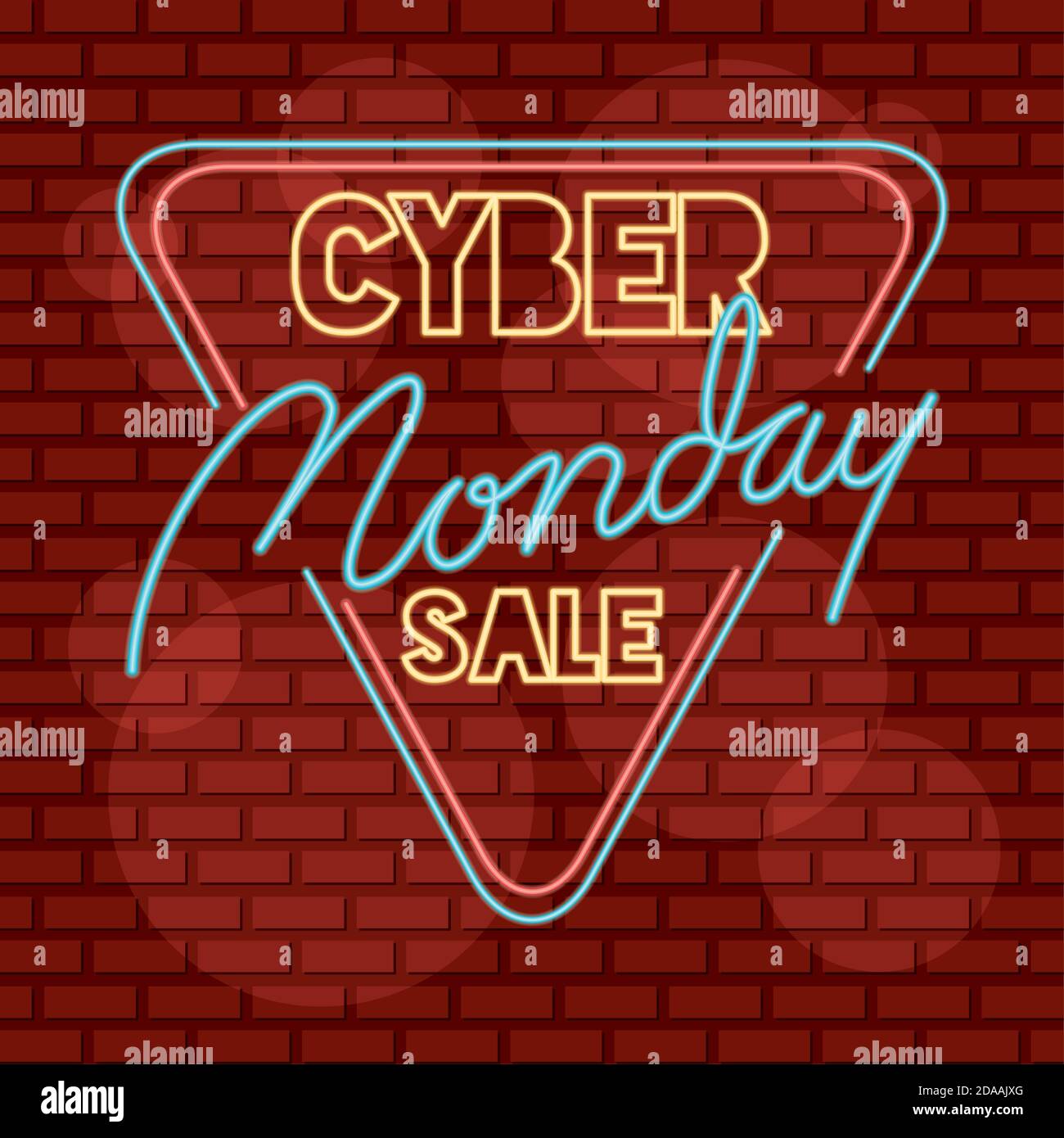 cyber monday solde néons triangle étiquette vecteur illustration design Illustration de Vecteur