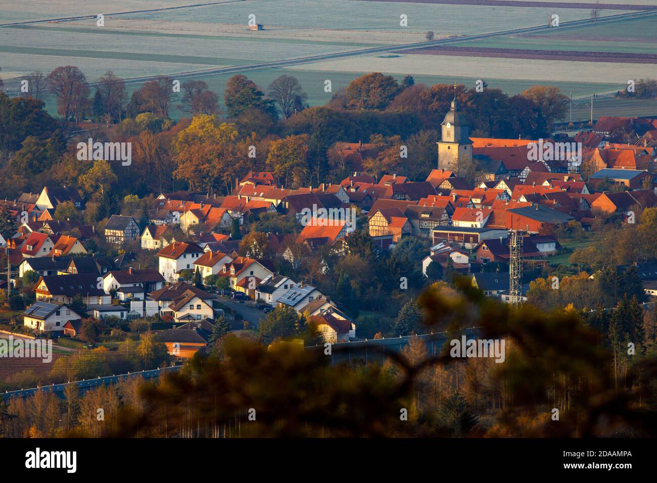 Le village de Herleshausen en Allemagne Banque D'Images