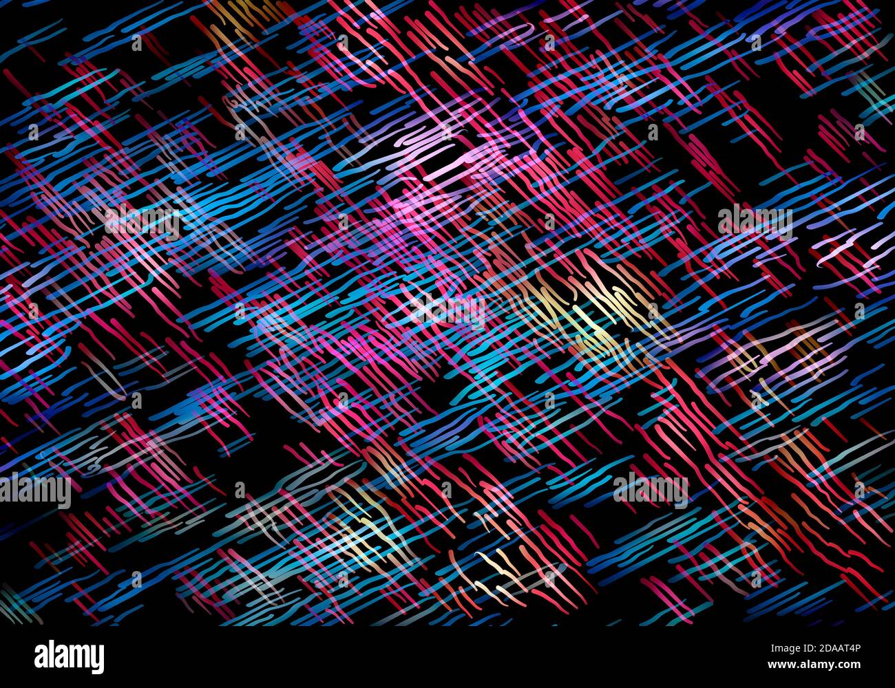 Motif abstrait avec lignes de couleur sur fond sombre Banque D'Images