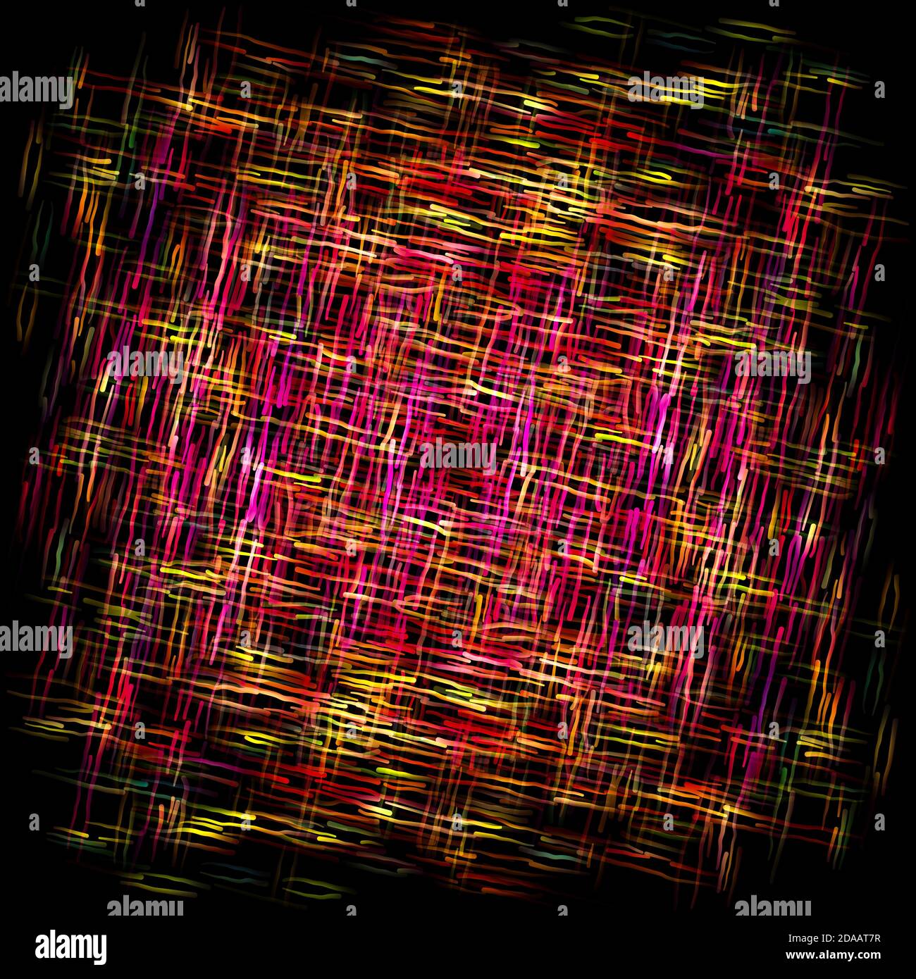 Motif abstrait avec lignes de couleur sur fond sombre Banque D'Images