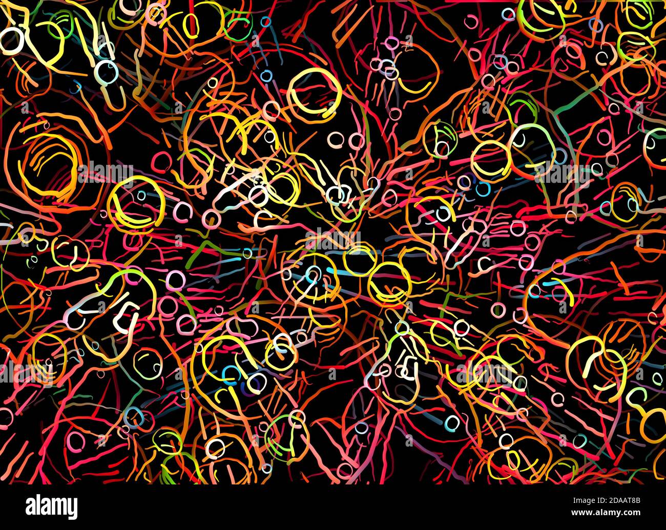 Motif abstrait avec lignes de couleur sur fond sombre Banque D'Images