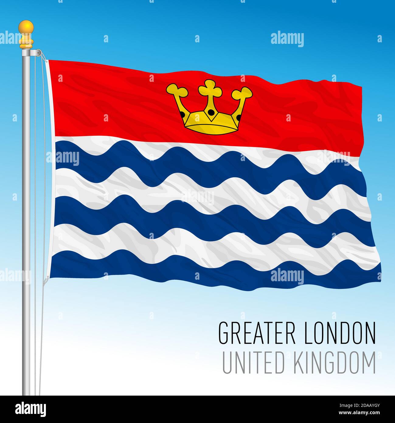 Drapeau régional du Grand Londres, Royaume-Uni, illustration vectorielle Illustration de Vecteur