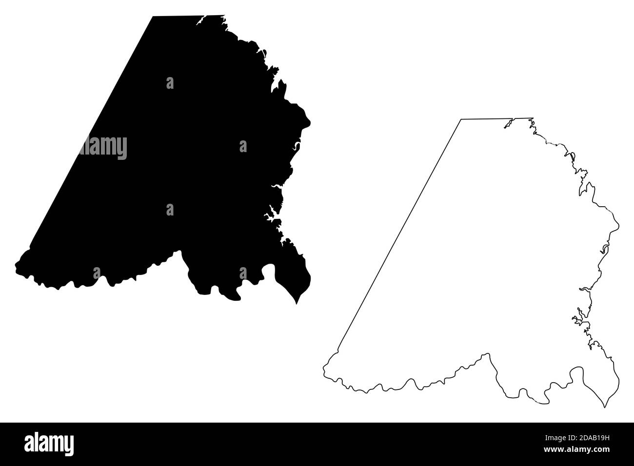 Comté de Stanly, État de Caroline du Nord (comté des États-Unis, États-Unis d'Amérique, États-Unis, États-Unis, États-Unis) carte illustration vectorielle, scribble sketch carte de Stanly Illustration de Vecteur