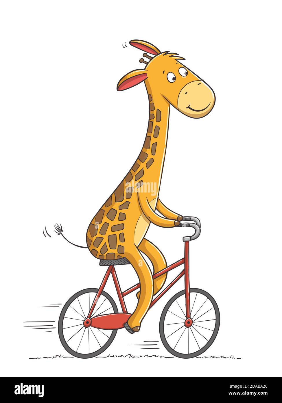 Girafe fait du vélo. Illustration vectorielle dessinée à la main avec des calques séparés. Illustration de Vecteur Girafe fait du vélo. Illustration vectorielle dessinée à la main avec des calques séparés. Illustration de Vecteur