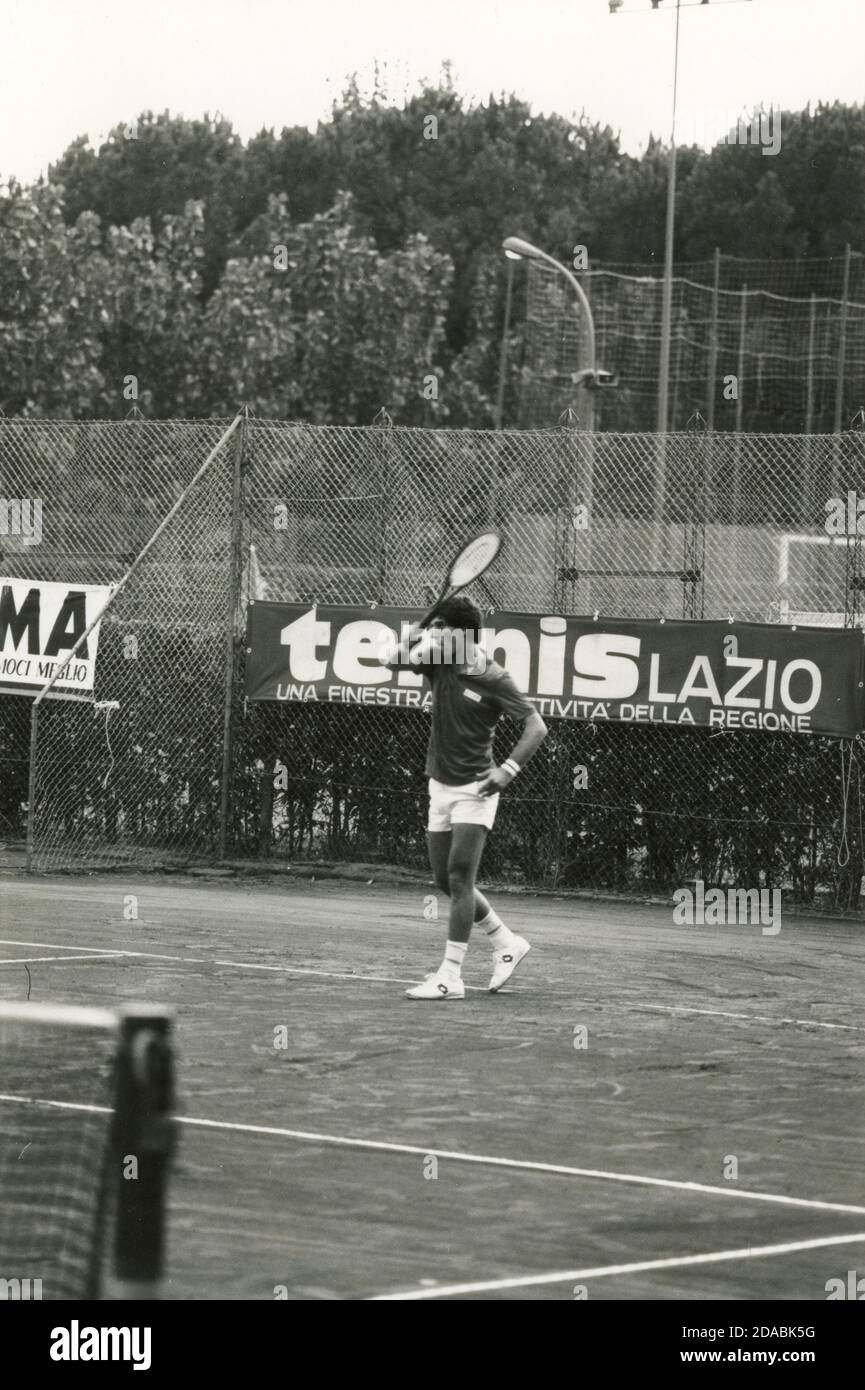 Joueur italien de tennis Vittorio Magnelli, années 1980 Banque D'Images