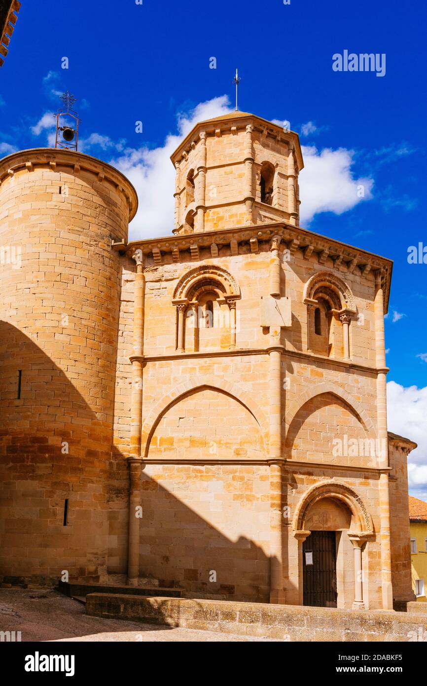 Église romane du Saint-Sépulcre, Iglesia del Santo Sepulcro. Église romane octogonale de Templar. French Way, Way of St. James. Torres del Río Banque D'Images